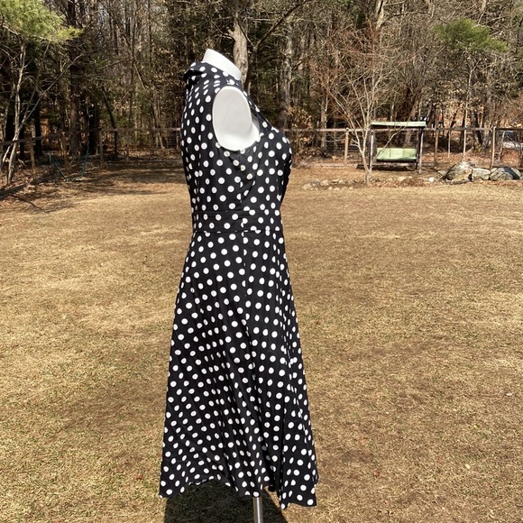 ChicStar bow waist polka dot pinup dress Rachel Storms model size 22 - Picture 5 of 6